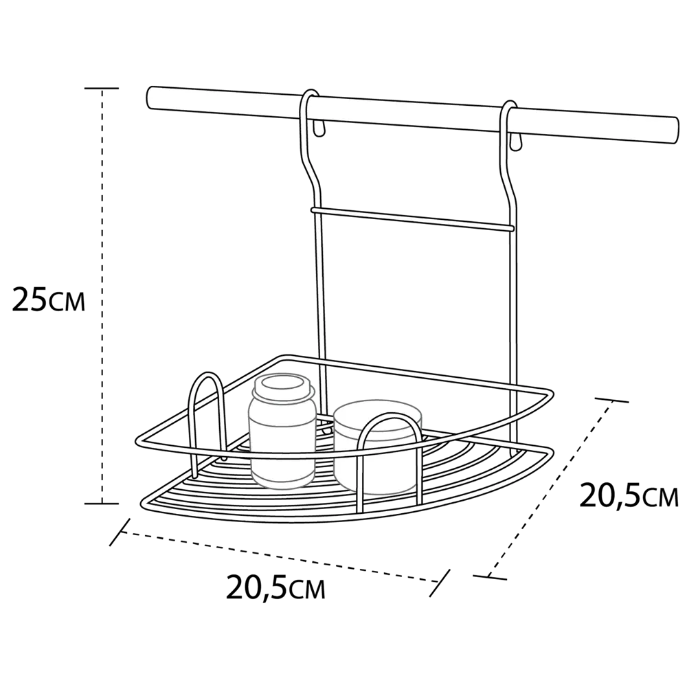 Полка угловая малая Delinia 20.5x20.5x25 см сталь бронза STLM-2001759 - Вид №4