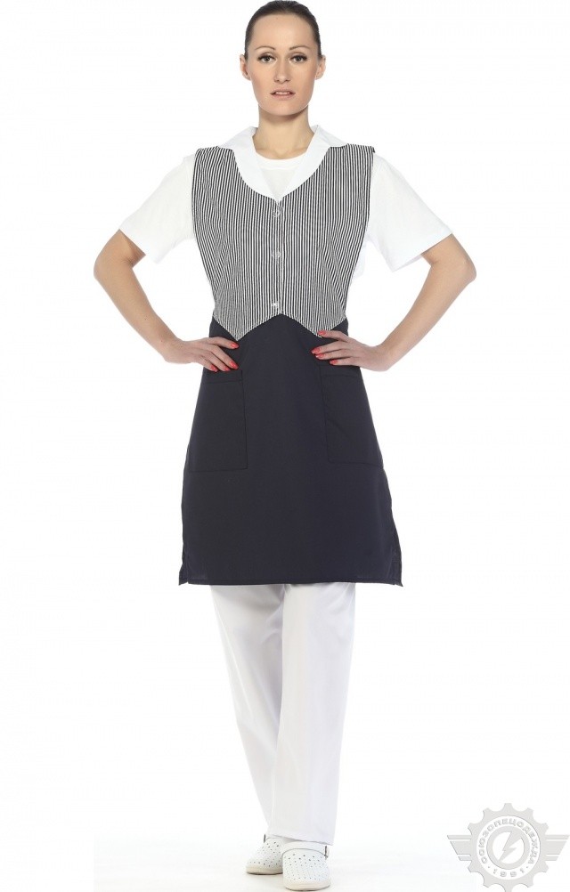 63500 Фартук-жилетка "Маша" синяя  Одежда для обслуживающего персонала  размер 44-54 Спецодежда  - Вид №9