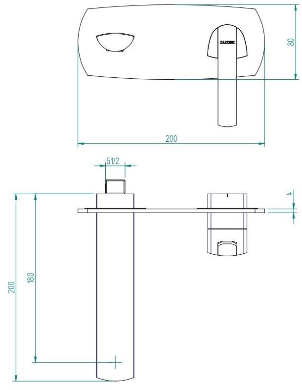 ZAZZERI Смеситель для мойки настенный стальной Tango sun-id-1414737 - Вид №4