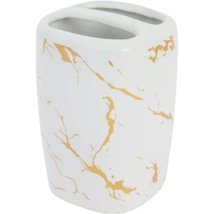 Стакан для зубных щеток Vidage Marmo Dorato керамика цвет белый