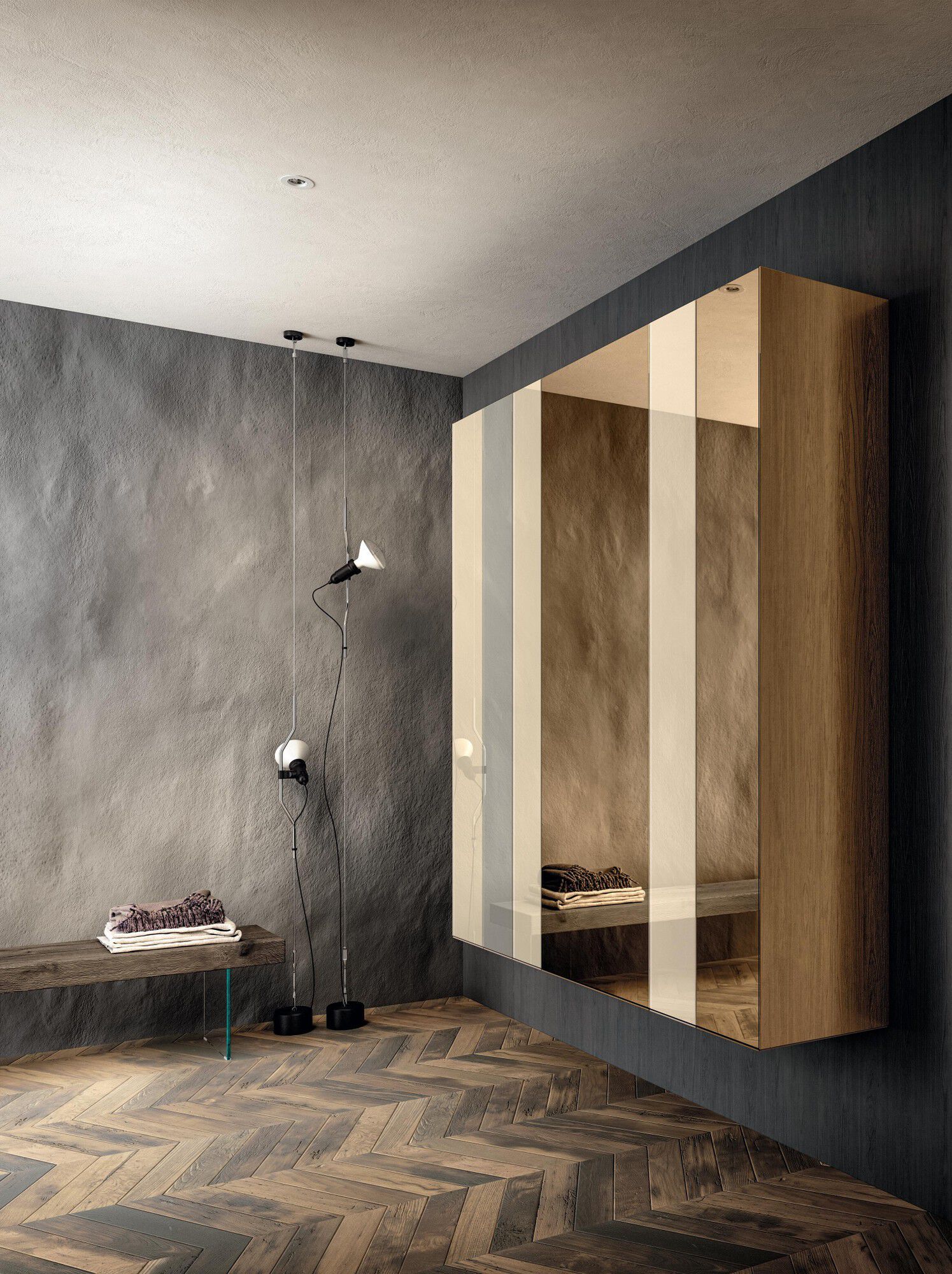 Стеклянный модульный подвесной шкаф Lago N. O. W ARCH-00125984 - Вид №1