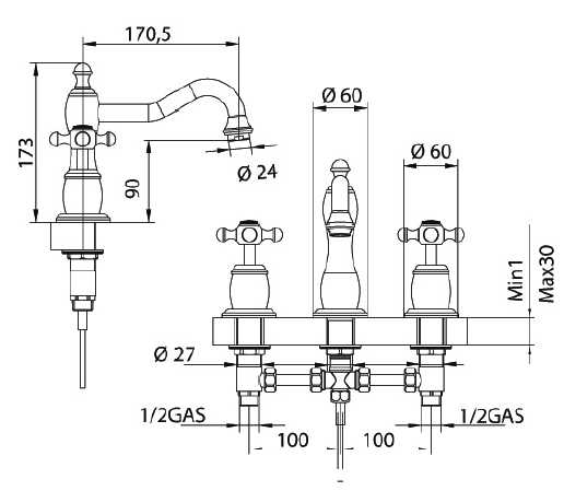 5406200006 Смеситель Bandini Antica Santreyd - Вид №1