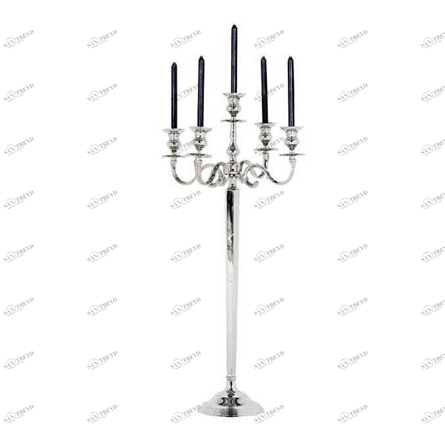 Подсвечник напольный на 5 свечей серебряный Amarillo L от Eichholtz EICHHOLTZ EICHHOLTZ 060406 Хром 