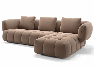 4-местный тканевый диван с полуостровом