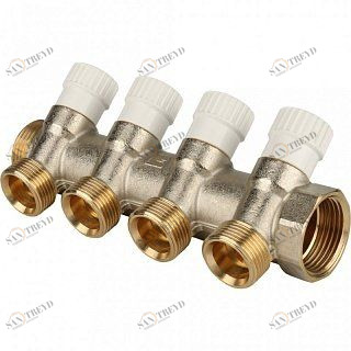 Коллектор 1" STOUT с вентилями на 4 выхода 3/4"ЕК SMB6851013404