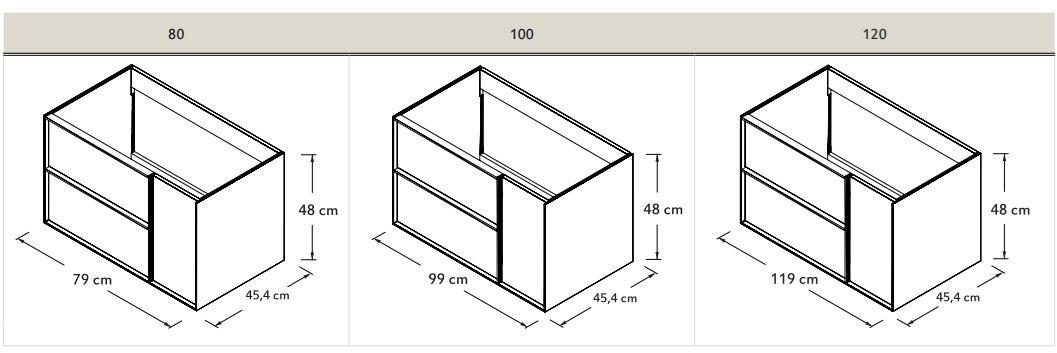 Acquabella Подвесная тумба под умывальник из дуба с ящиками Urban sun-id-1383858 - Вид №6