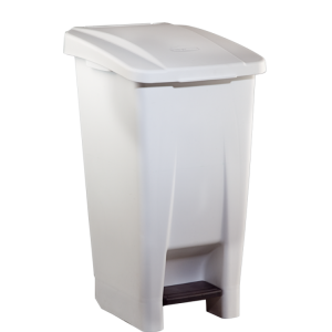 233020 DENOX Бак мусорный пластиковый белый с ручкой с крышкой с педалью 60 л. Белый