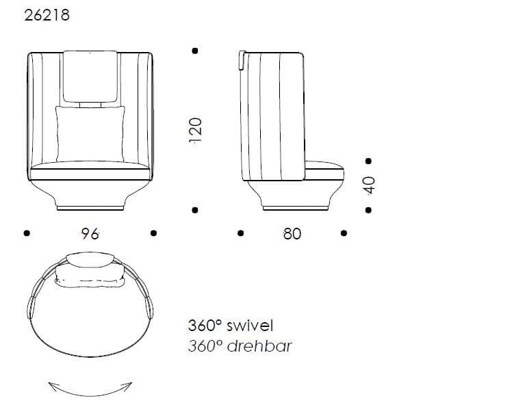 Тканевое кресло с высокой спинкой Wittmann Paradise Bird ARCH-00121137 - Вид №2