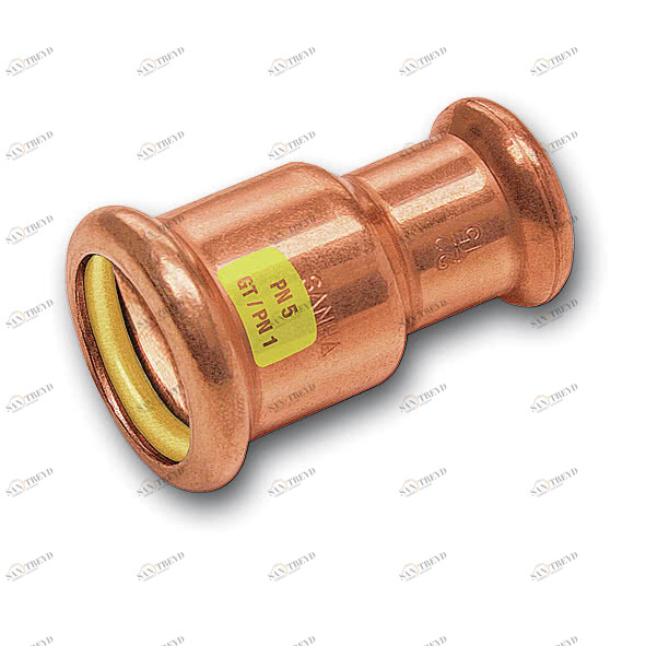 1102401614 SANHA 10240 пресс-фитинг газ, медь, муфта редукцион. ВПр-ВПр 16x14 мм 