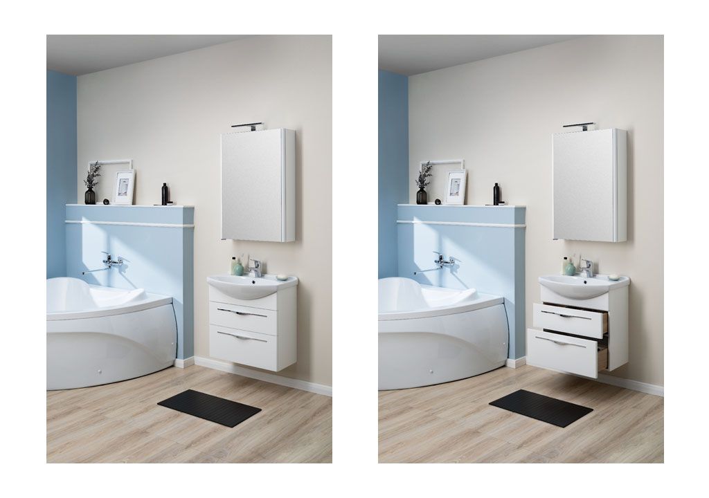 Тумба с раковиной Aquanet Ирвин 65 белый 0020396900177677 - Вид №7