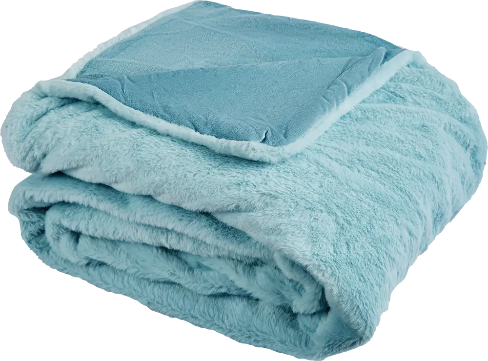 INSPIRE Плед Enalie Aqua 5: уютный велсофт небесного оттенка 84882377