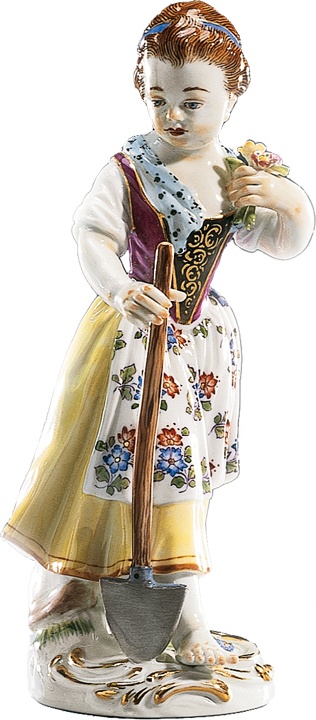 93314 Meissen Фигурка 15,5см "Девочка с лопатой" (И.-И.Кэндлер,1740г.) (пара к 60318) Фарфор 