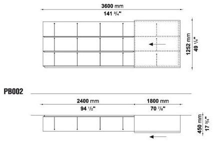 B&B Italia Модульная оборудованная стенка с подставкой под телевизор Pab sun-id-1512474 - Вид №28