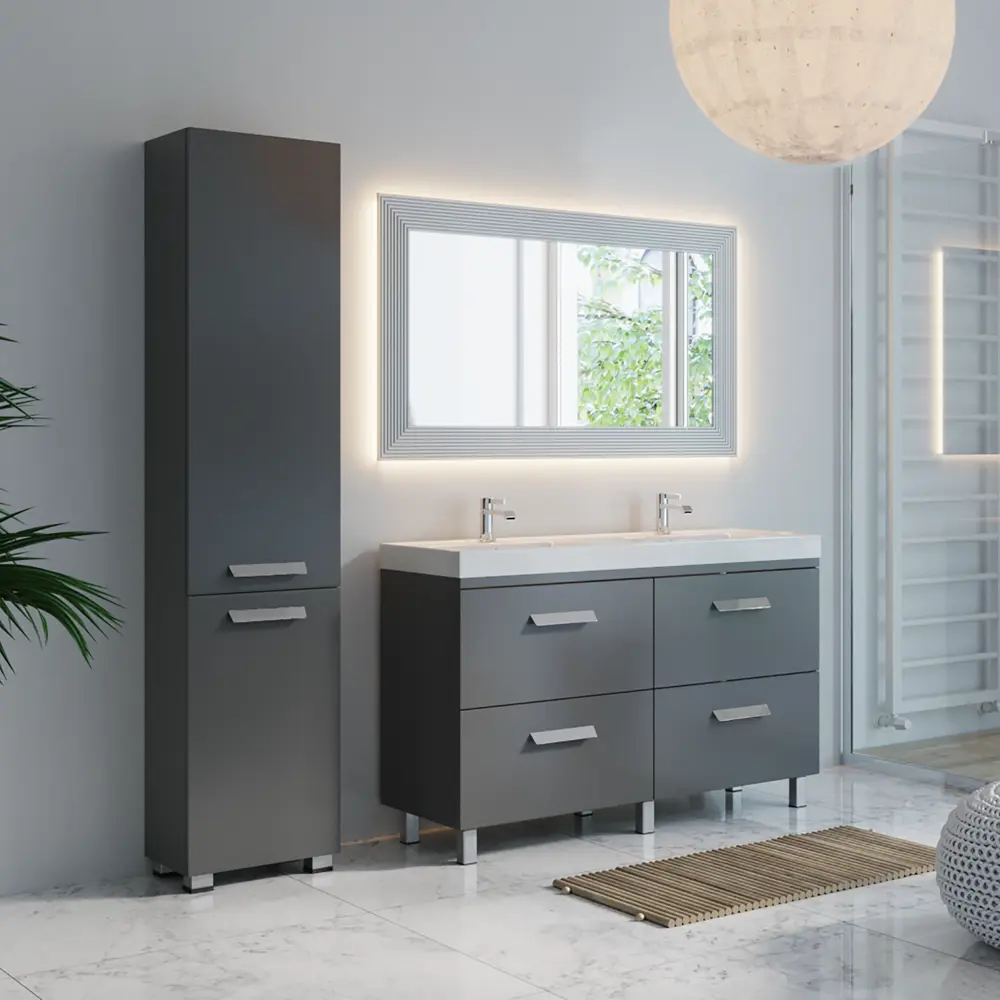 Тумба под раковину напольная Hilton 125 см цвет графит VIGO STLM-2106983 - Вид №4