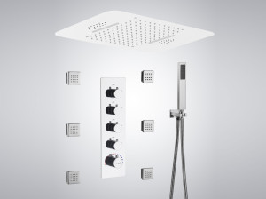 Светодиодный встраиваемый термостатический набор для душа