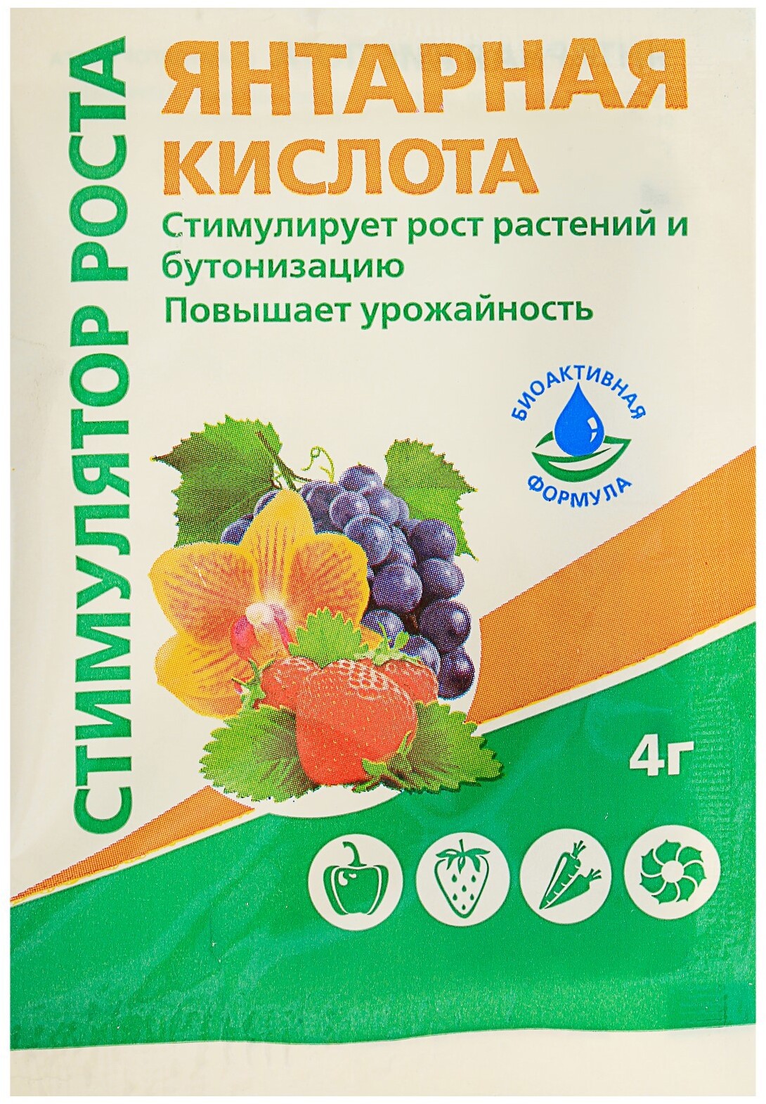 91082691 Биостимулятор роста растений Янтарная кислота 4 г STLM-0474914 БИОМАСТЕР