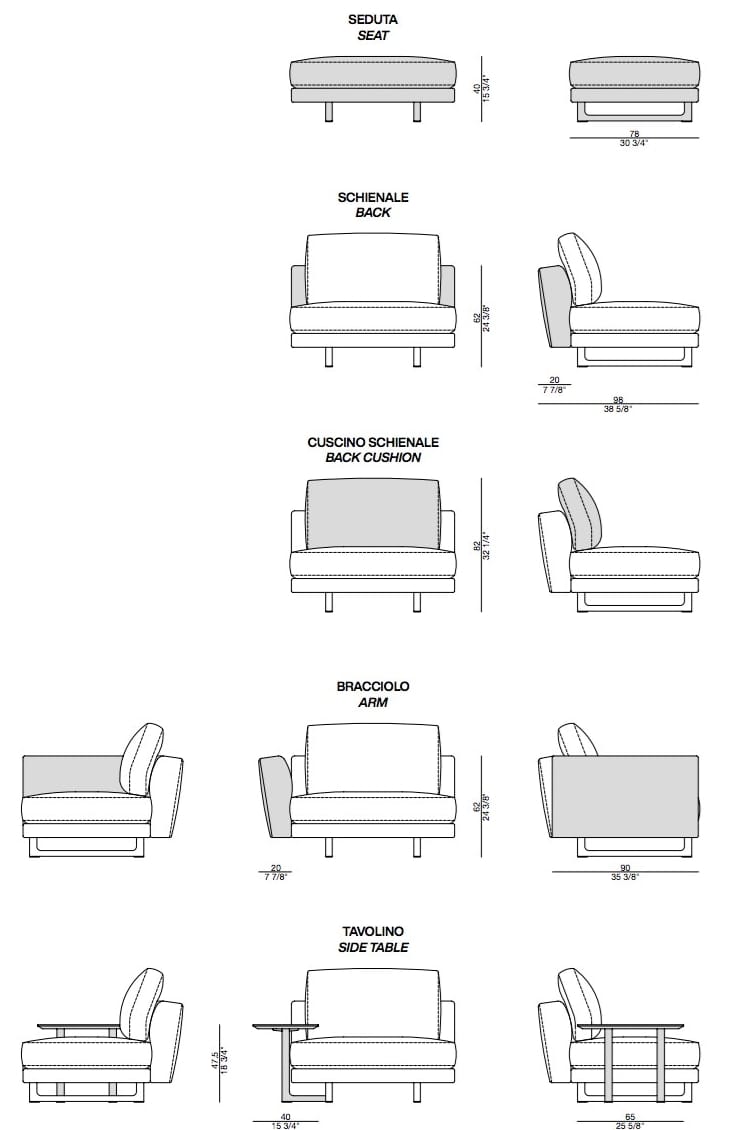 Угловой диван из ткани Porada двадцать ARCH-00075473 - Вид №5