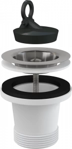 Донный клапан сифона для мойки удлиненный 6/4" с нержавеющей peшeткой DN70