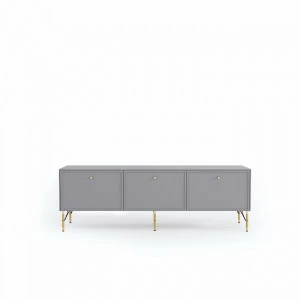 Тумба под телевизор с дверцами 61х182 см светло-серая Moon BRAGIN DESIGN MOON 00-3862425 Серый