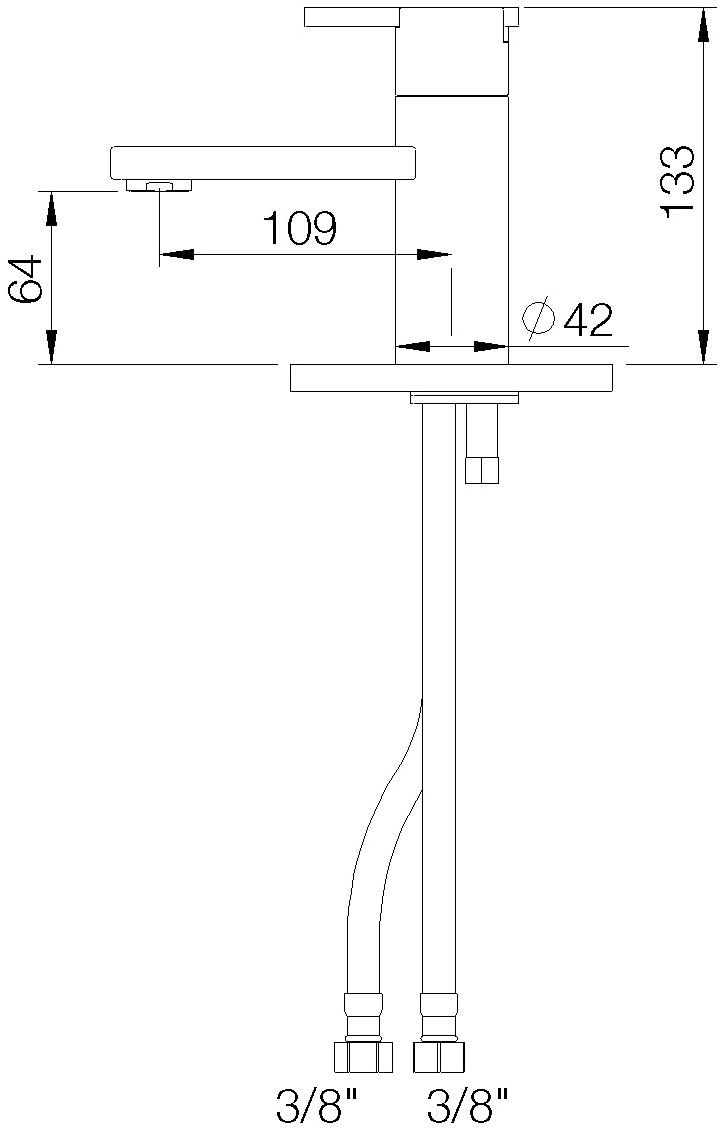 rvb Смеситель для раковины на столешницу, одно отверстие Line 4575.--.10 - Вид №1