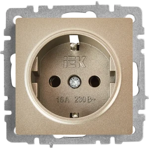 Розетка встраиваемая IEK Brite РС11-1-0-БрШ с заземлением цвет шампань 87761634 STLM-2112876