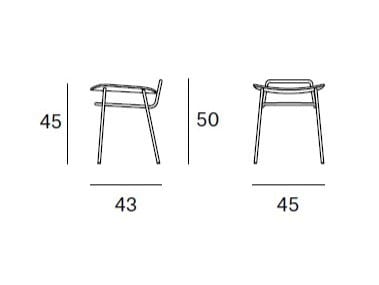 Низкий металлический стул с мягким сиденьем Blasco&Vila Fosca ARCH-00052268 - Вид №3