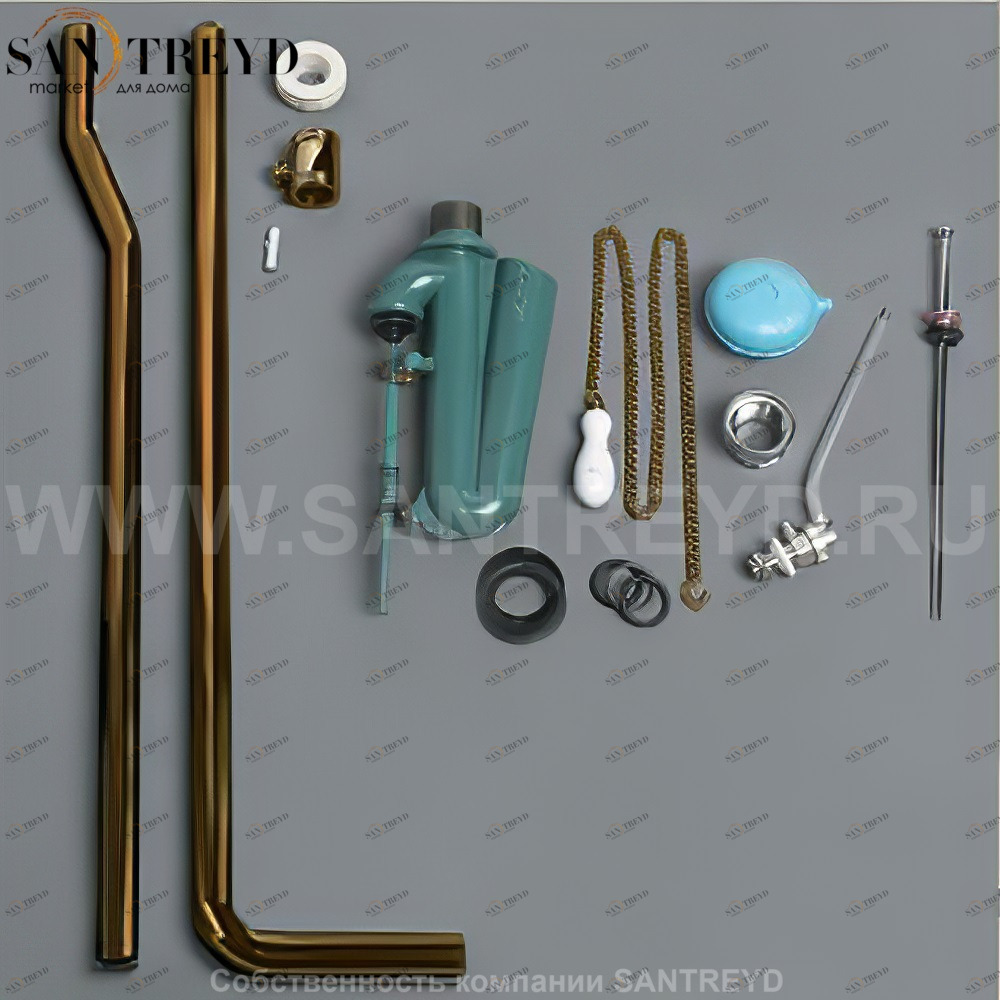 RICAMBI Набор для высокоуровневых бачков EFI золотой 6015C.GOLD Santreyd 