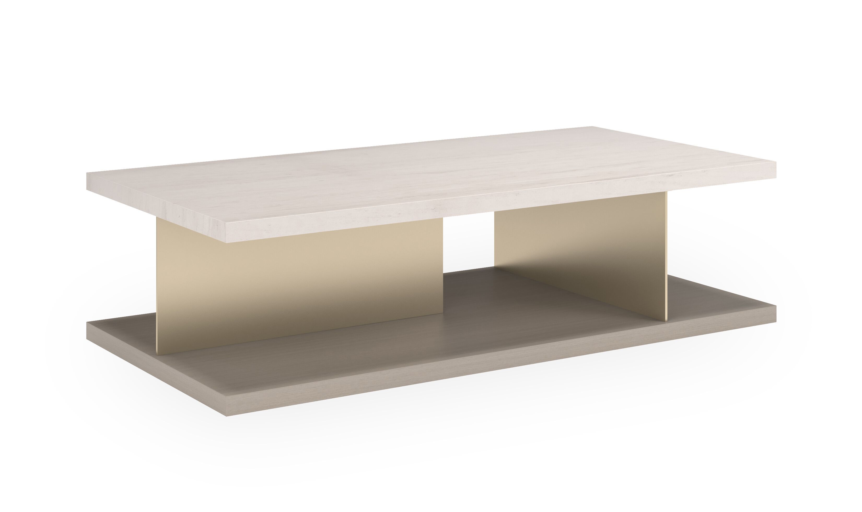 Низкий прямоугольный журнальный столик из травертина Caracole CAPE VERDE ARCH-00128566 - Вид №1