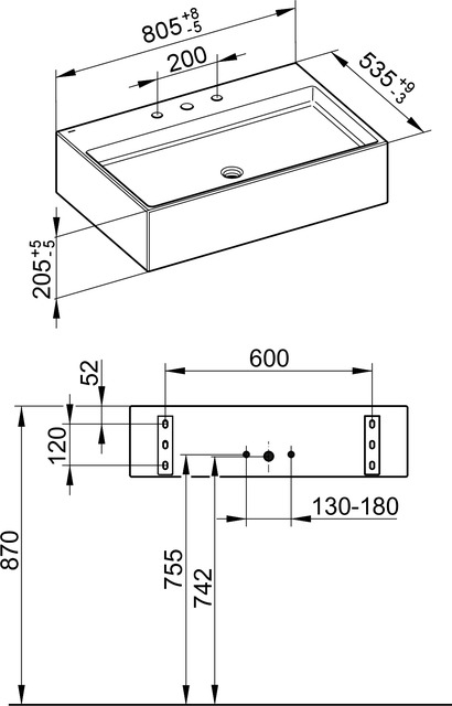 39062908003 Керамический умывальник KEUCO Edition 90 - Вид №3