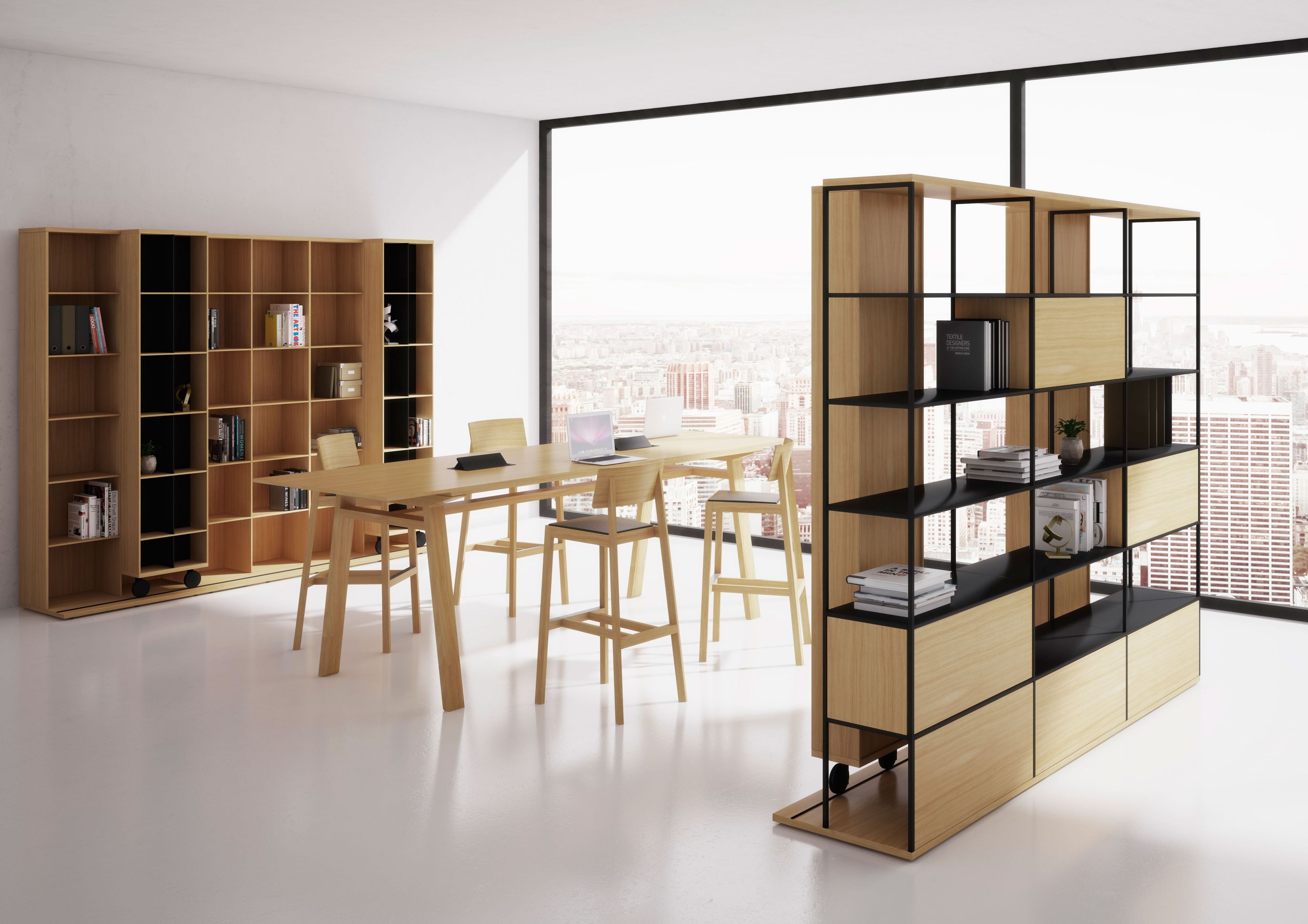 Деревянный книжный шкаф на колесах Punt Literatura ARCH-00034358 - Вид №16