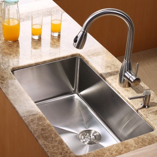 KHU100-30 Мойка кухонная прямоугольная Krausru  - Вид №9