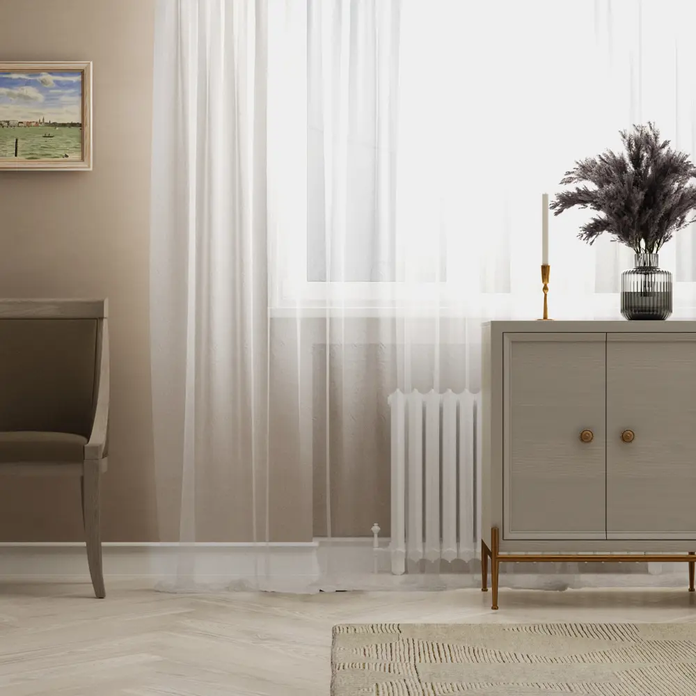 Тюль на ленте «Лён фентези», 400x300 см, цвет шампань AMORE MIO STLM-2021783