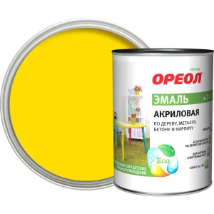 Эмаль акриловая Ореол глянцевая цвет желтый 0.9 кг