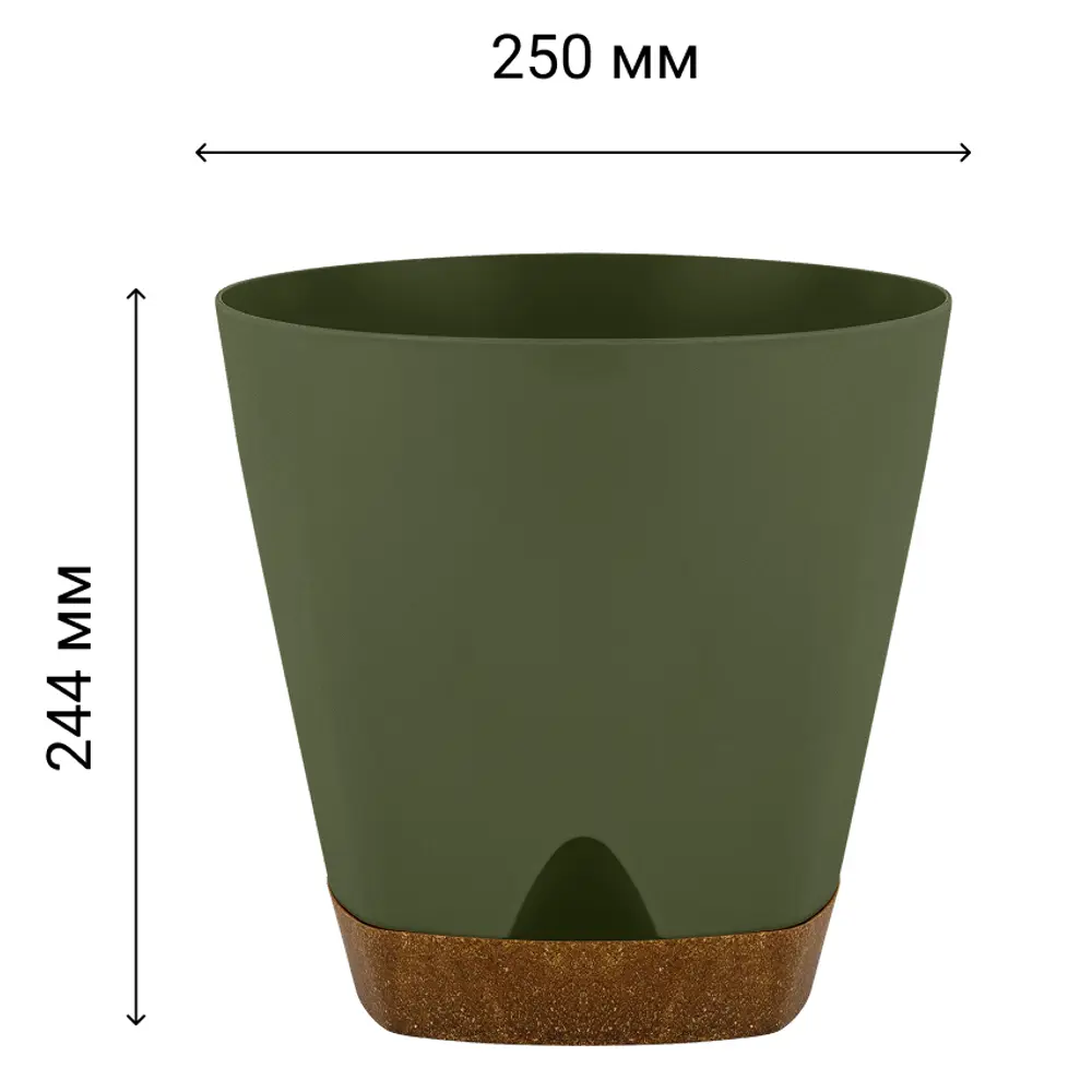 Горшок для цветов Ingreen Wood Ø25 h24.4 см v8 л пластик тайга STLM-2113503 - Вид №4