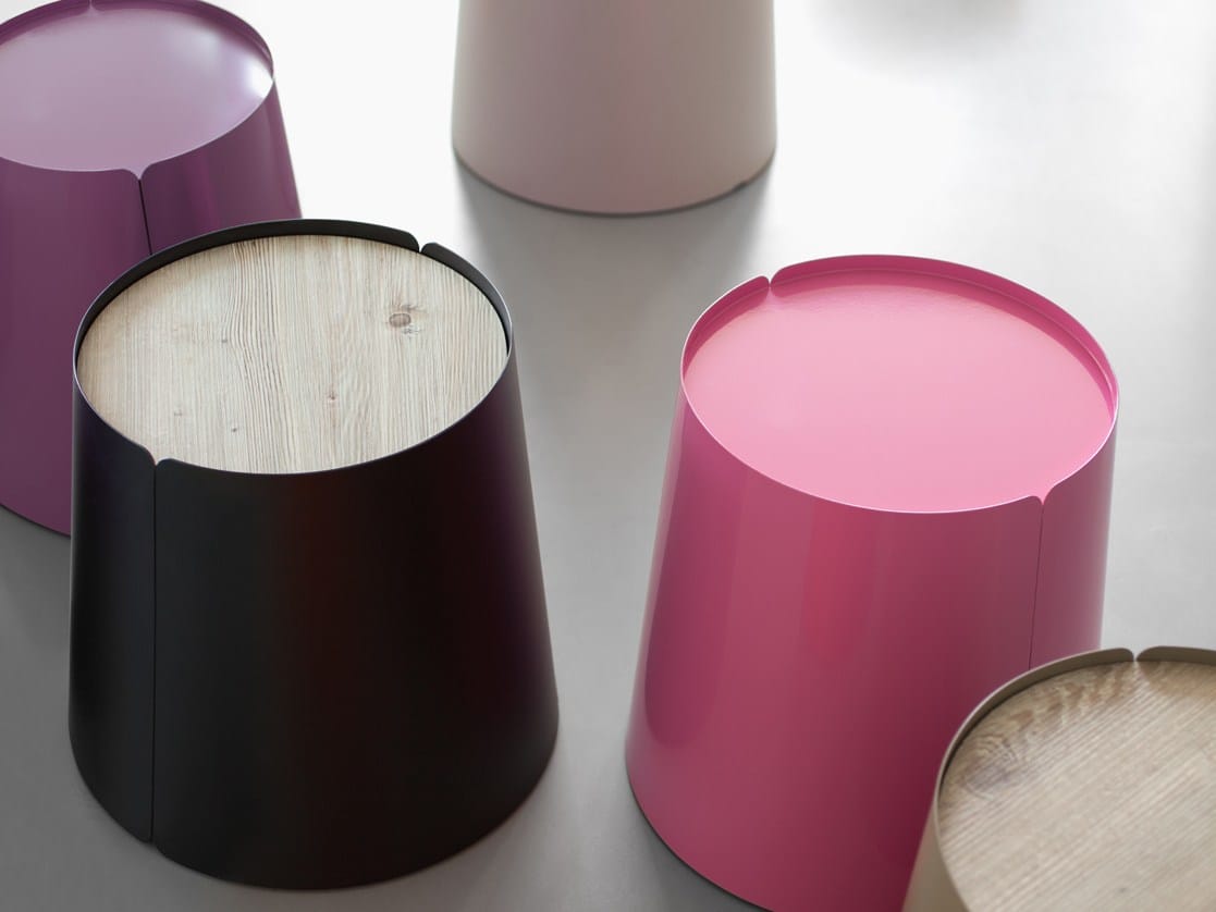 Круглый металлический журнальный столик для контракта с колесами MEMEDESIGN BOBINO ARCH-00121162 - Вид №1