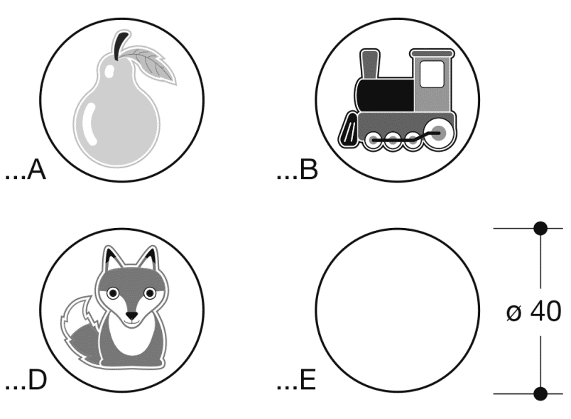 33.1772E лист с пиктограммами HEWI System 111 | Polyamid  - Вид №1