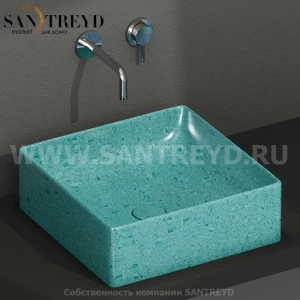 B6Q42GT Накладная раковина на столешницу  квадратная Ceramica Globo T-EDGE