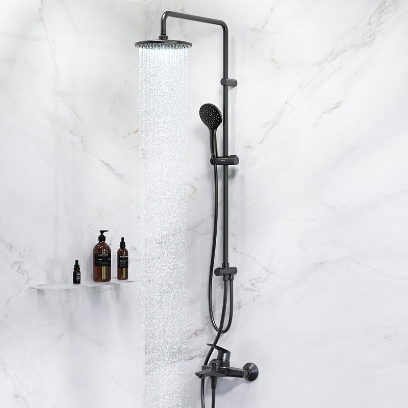 F42890A14 набор 2в1: см-ль д/ванны/душа верхний душ d 220 мм ручн.душ 110 мм 1 ф-ция душевая AM.PM Gem - Вид №1