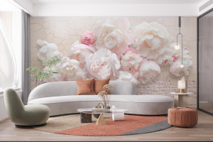 90360371 Фотообои флизелиновые 300х270 см Пионы 3D STLM-0200466 PRIMAVERA