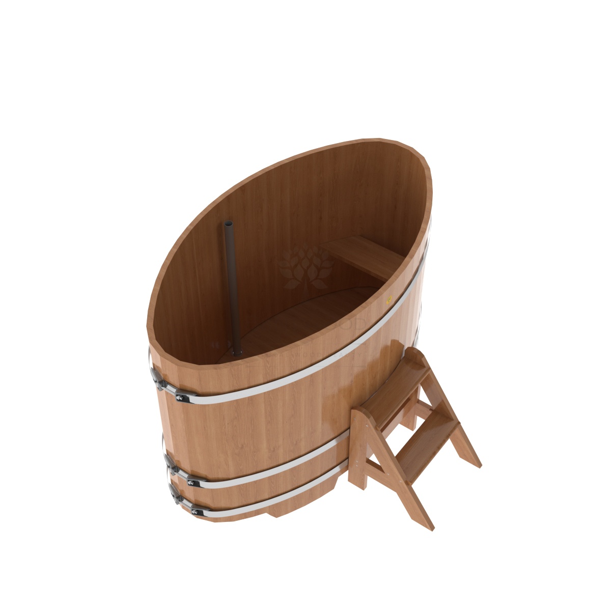 1291 Купель овальная из дуба 0,92х1,66х1,1 натуральная Alyarus  - Вид №1