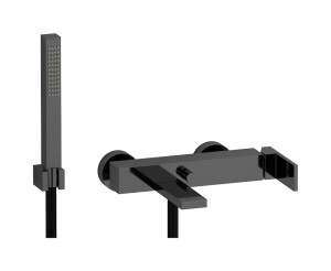 Настенный смеситель для ванной в комплекте с душевым гарнитуром WE ARE IB ru250cf Black Chrome Rubacuori