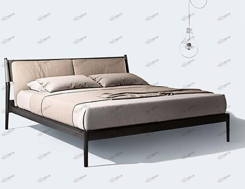 Lema Двуспальная кровать из дерева и кожи sun-id-1375006