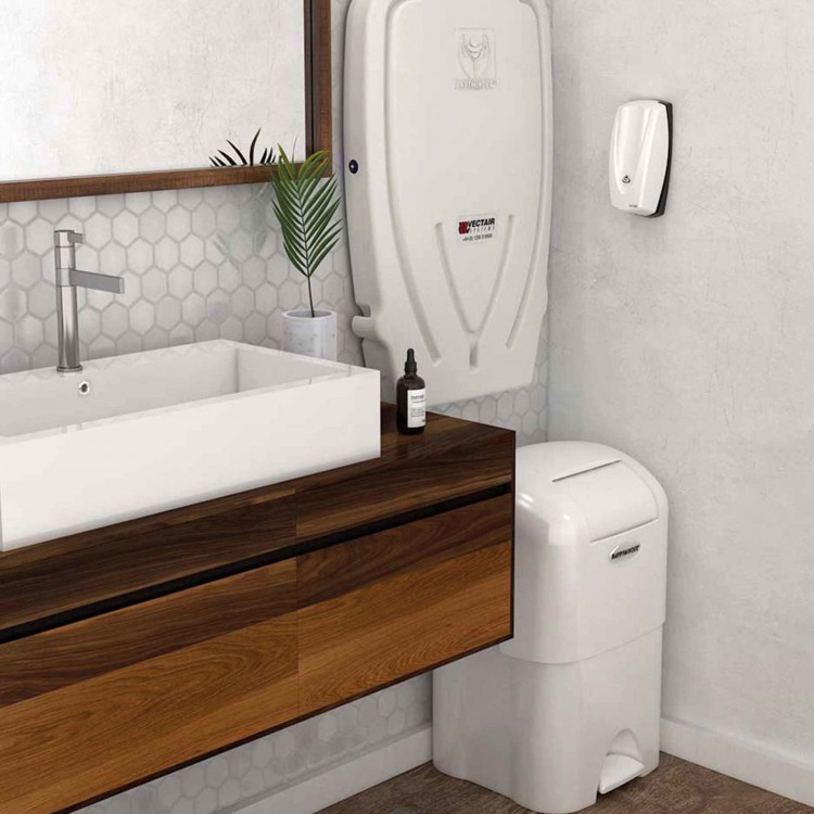 W-WAST-16 VECTAIR SYSTEMS Накопитель контейнер для использованных подгузников Nappyminder® Nappy Bin с педалью для комнаты матери и ребенка Белый  - Вид №2