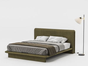 Двуспальная кровать с мягким изголовьем