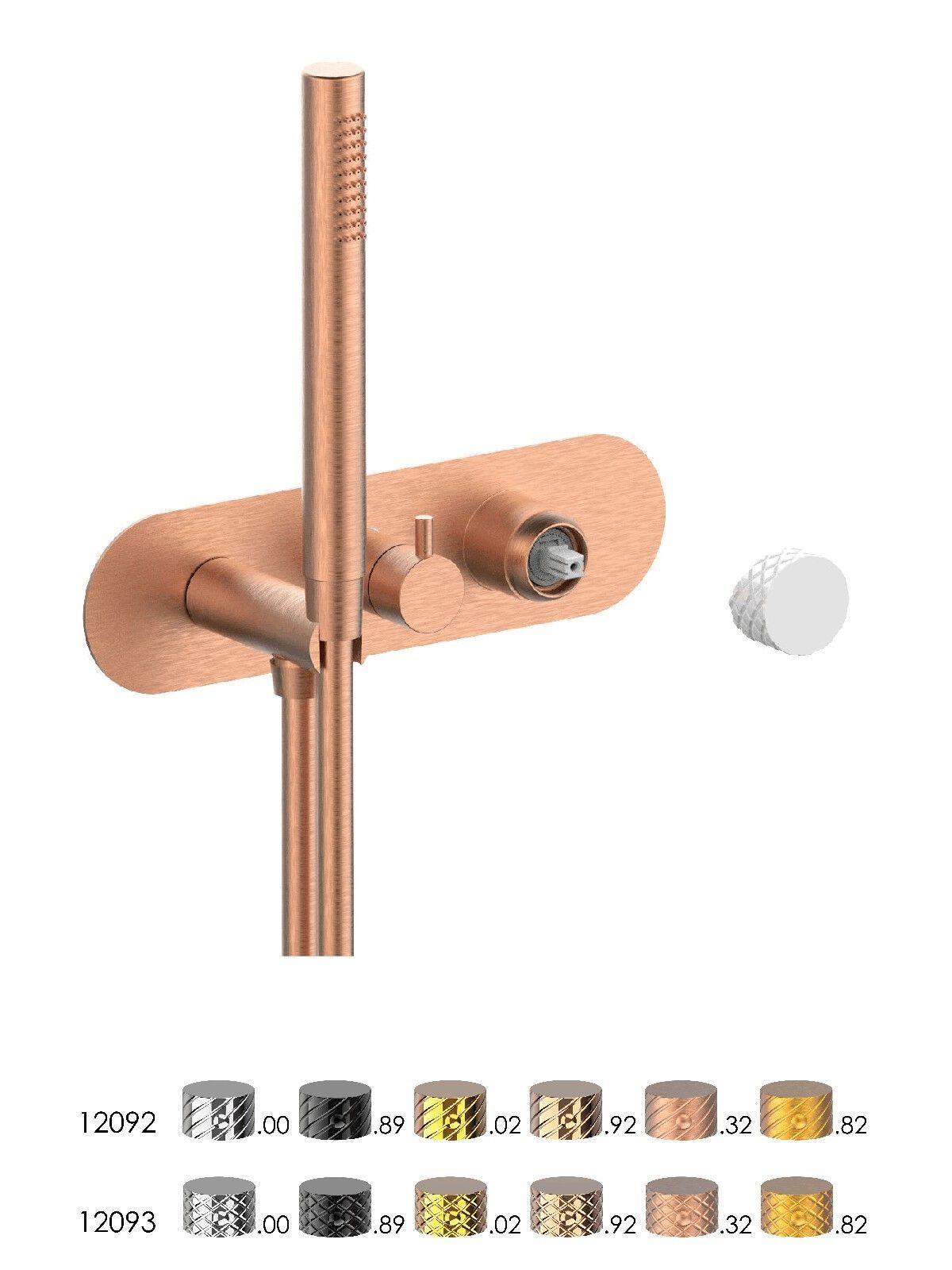 Однорычажный смеситель для душа с 3 отверстиями и ручным душем Rubinetterie Frattini Pepe XL ARCH-00031993 - Вид №10