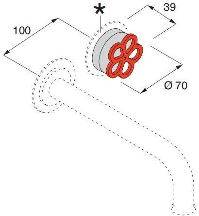 Boffi Смеситель для ванны настенный из матовой стали Pipe sun-id-1427457 - Вид №1