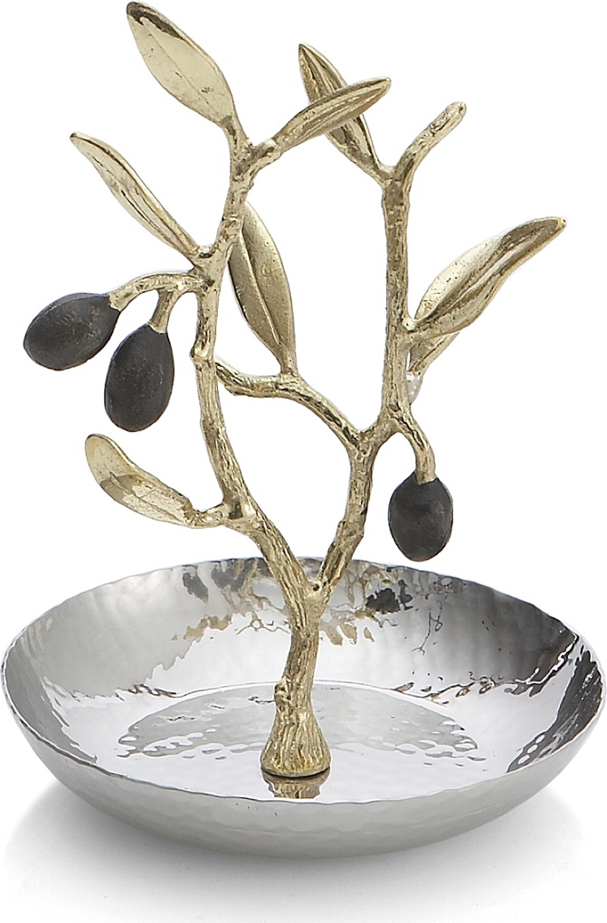 10542164 Michael Aram Подставка для колец Michael Aram "Золотая оливковая ветвь" 10см Сталь нержавеющая 