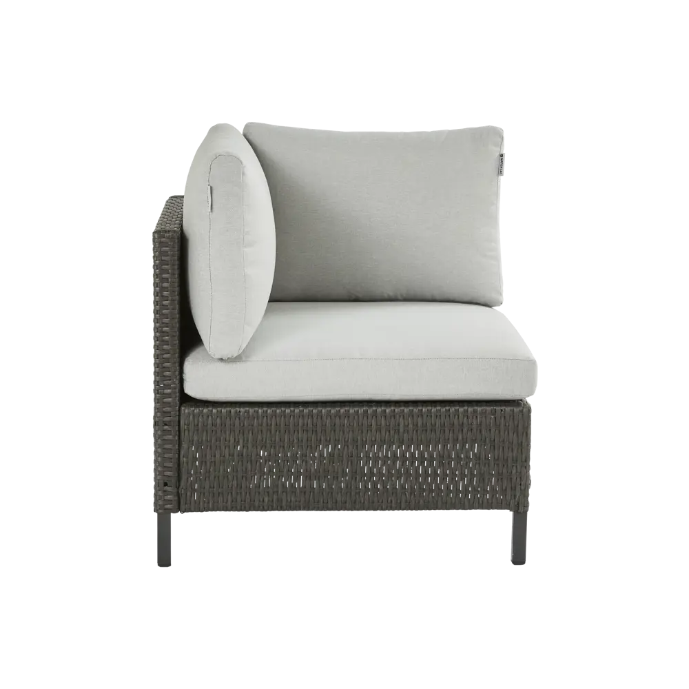 Секция угловая Naterial Noa Fix 68x62x68 см, искусственный ротанг, серый/черный Товар без серии STLM-2054200 - Вид №1