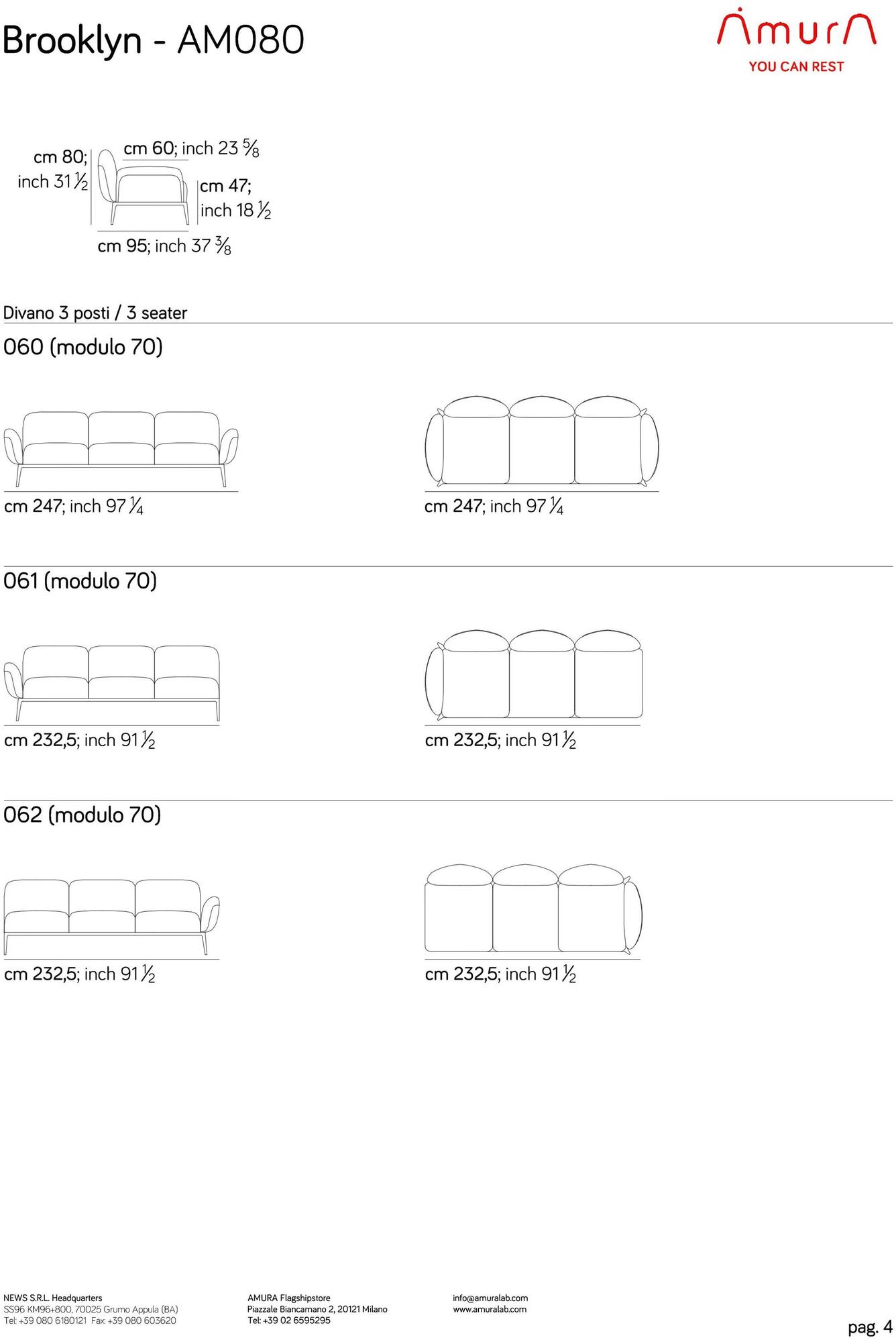 AMURA 3-х местный тканевый диван Brooklyn sun-id-1492327 - Вид №10