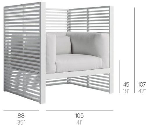 GANDIABLASCO Садовое кресло из ткани с высокой спинкой Dna sun-id-1501887 - Вид №3